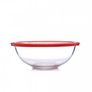 Pyrex Smart Essentials 4 Qt Mixing Bowl with Red Plastic Cover REX1248